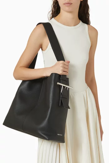 T-Bar Sling Shoulder Bag in Leather