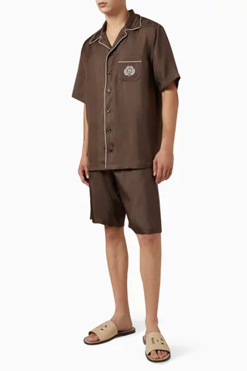 Bermuda Shorts in Silk-twill