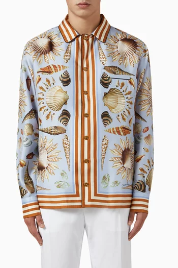 Maiolica Shell-print Shirt in Silk