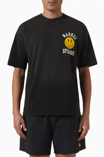 Smiley Lock-up T-shirt in Cotton