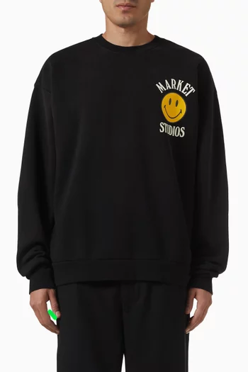 Smiley Lock-up Sweatshirt in Cotton