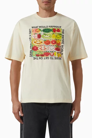Smiley Same Page T-shirt in Cotton