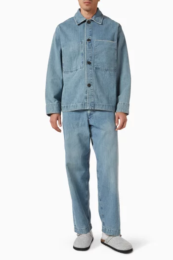 Boxy Fit Overshirt in Denim