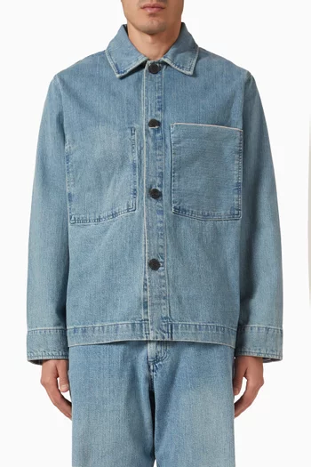 Boxy Fit Overshirt in Denim
