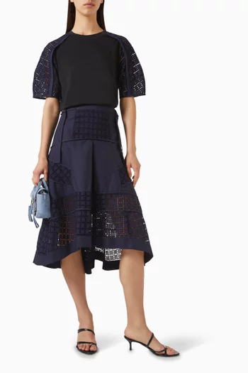 Broderie Anglaise Combo T-shirt in Cotton-jersey