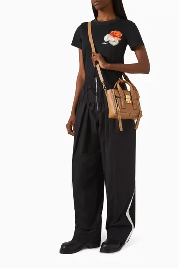 Embroidered Crop T-shirt in Coton