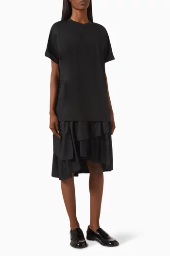 Oversized T-shirt Combo Dress in Cotton
