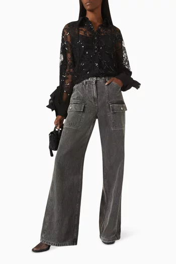Oversized Sequin Shirt in Lace