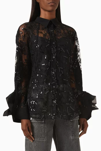 Oversized Sequin Shirt in Lace