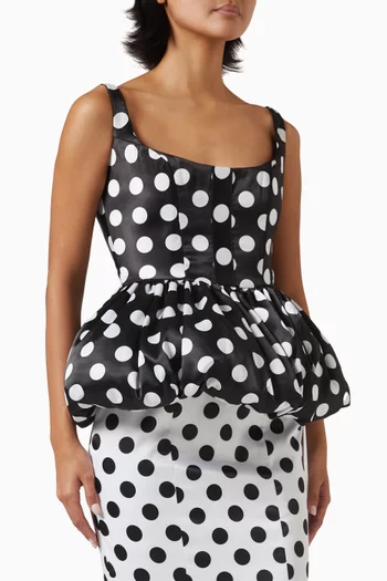 Amelia Peplum Top in Satin