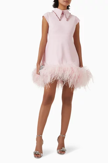 Flirt w Marilyn Feather-trim Mini Dress