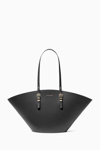Large Isa Fan Tote Bag in Leather