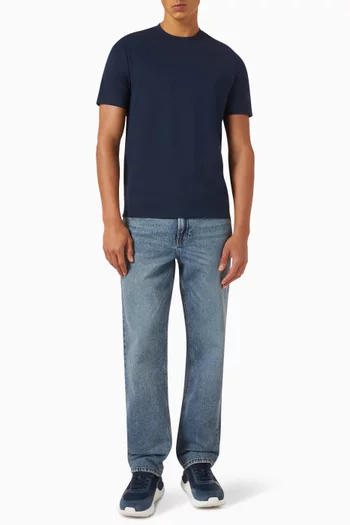 Embroidered T-shirt in Cotton-piqué