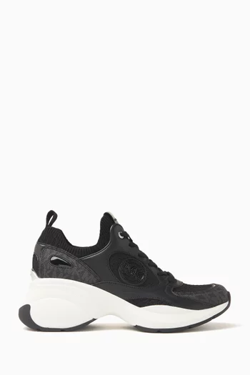 Zuma Sneakers in Leather & Logo Canvas