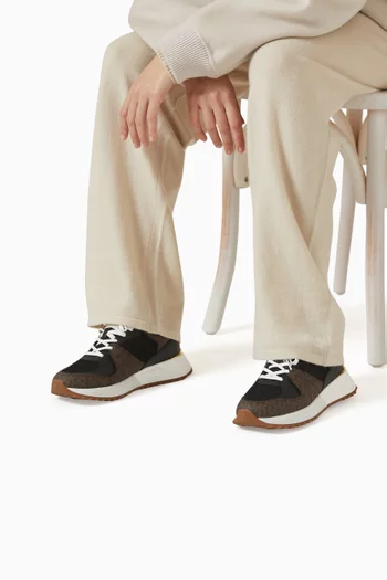 Jamie Monogram Sneakers in Coated-canvas & Faux Leather