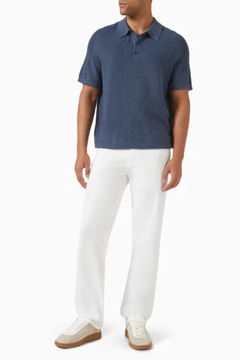 Polo Shirt in Cotton Mouliné