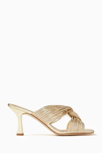 Alessia 80 Mule Sandals in Metallic Faux Leather