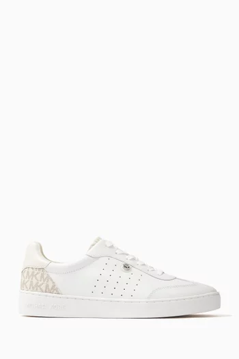 Scotty Sneakers in Leather & Logo Canvas