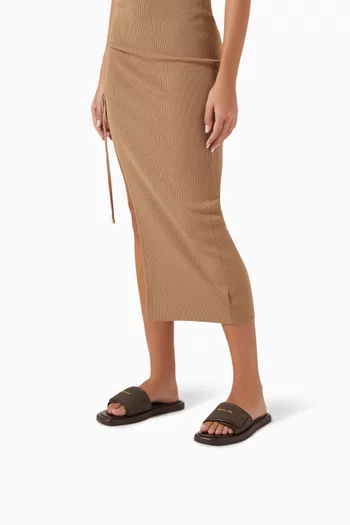Suki Flat Slides in Logo-canvas