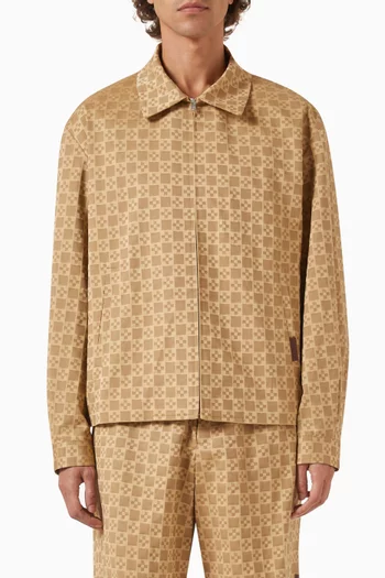 Jacket in Square Cross Cotton Jacquard
