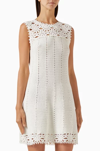 Floral Mini Dress in Crochet