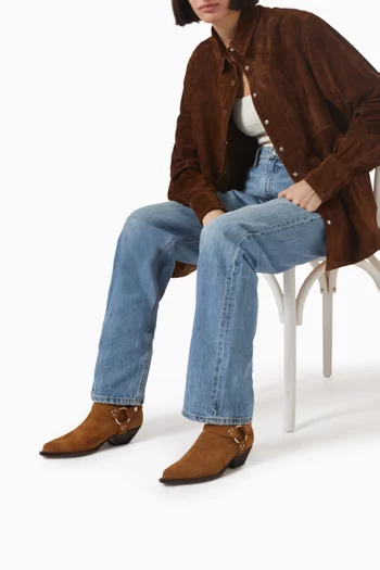 Hidalgo Belt Cowboy 35 Boots in Suede