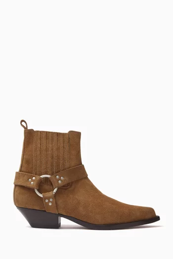 Hidalgo Belt Cowboy 35 Boots in Suede