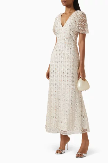 Kristina Embellished Dress in Mesh
