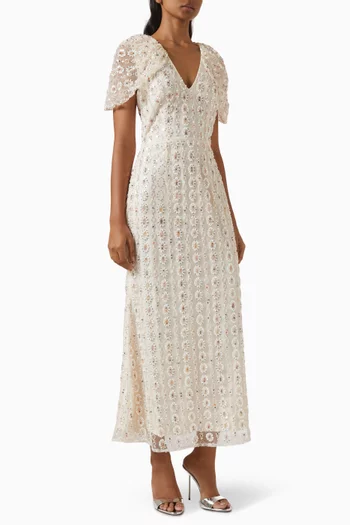 Kristina Embellished Dress in Mesh
