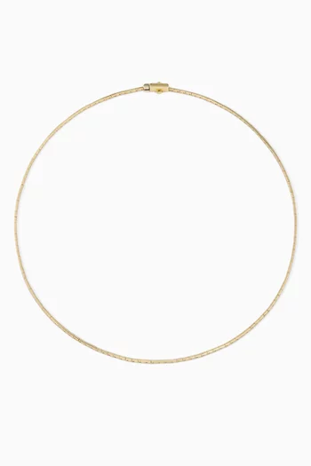 Solid Tennis Necklace in 14kt Gold