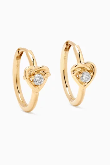 Tie The Knot Diamond Hoops in 10kt Yellow Gold