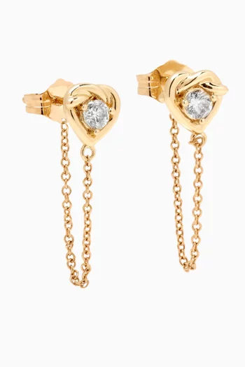 Tie The Knot Front to Back Diamond Earrings in 10kt Yellow Gold