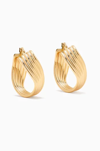 Swerve Hoop Earrings in 10kt Yellow Gold