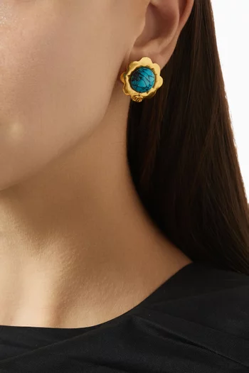 1996 Faux Turquoise Clip-on Earrings