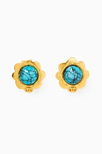 1996 Faux Turquoise Clip-on Earrings