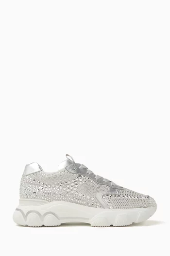Hyperactive Embellished Sneakers in Suede