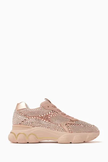 Hyperactive Embellished Sneakers in Suede