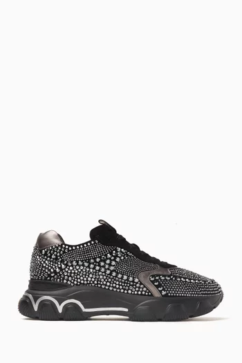 Hyperactive Embellished Sneakers in Suede