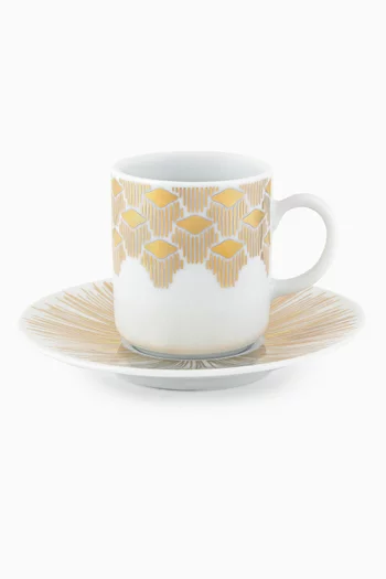 x Razan Alazzouni Palms Tamrah Turkish Coffee Cups & Saucers, Set of 2