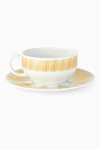 طقم فناجين شاي وأطباق تمرة صلصال × رزان العزوني، قطعتان