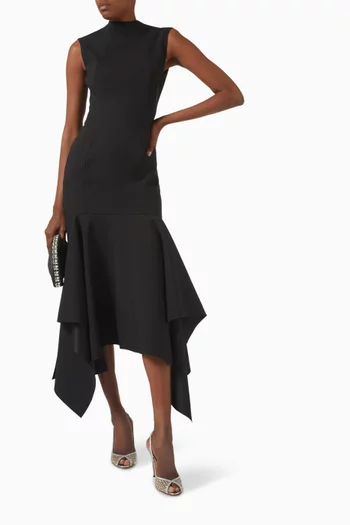 Trinity Asymmetric Midi Dress