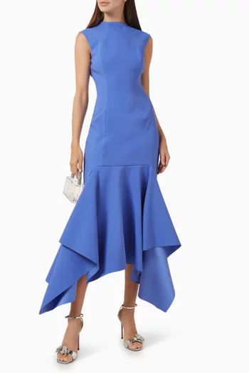 Trinity Asymmetric Midi Dress