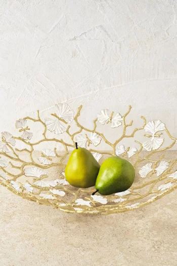 Butterfly Ginkgo Centrepiece Platter in Metal