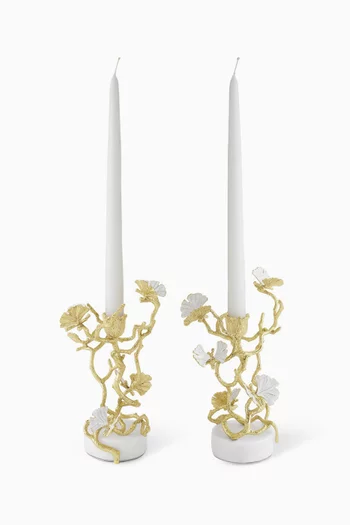 Butterfly Ginkgo Candleholders, Set of 2