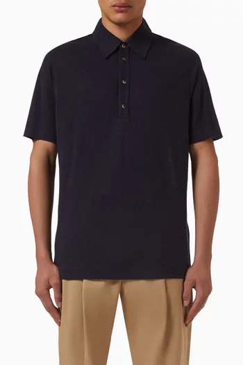 Polo Shirt in Linen Piqué
