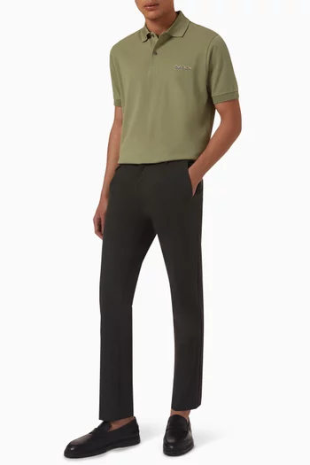 Multi Logo Polo Shirt in Cotton Piqué