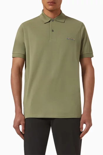 Multi Logo Polo Shirt in Cotton Piqué