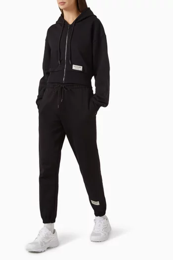 Cropped Zip Hoodie in Cotton