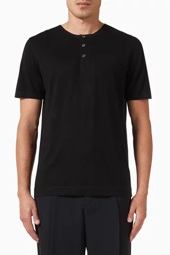 Hayes Henley T-shirt in Silk-linen