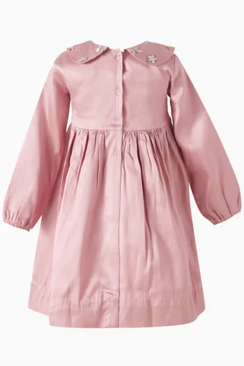 فستان فيا بتطريز مزيج حرير